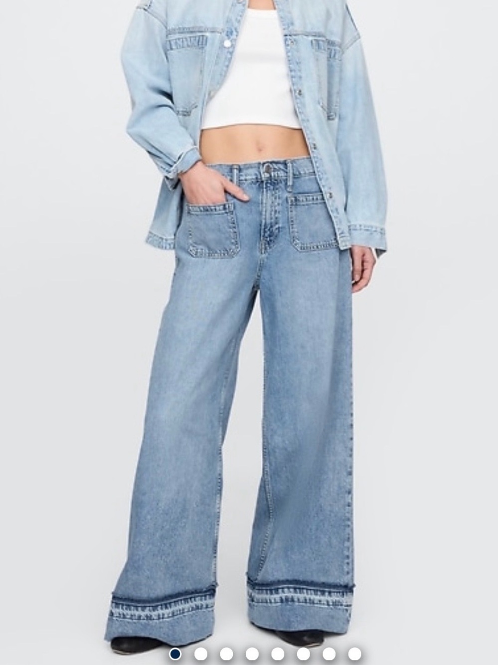GAP Mid Rise UltraSoft Baggy Jeans - 8 long